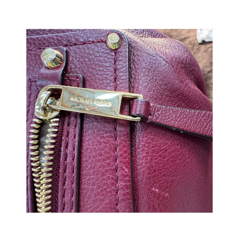 Michael Kors Burgundy Leather Crossbody Bag - Picture 3 of 9